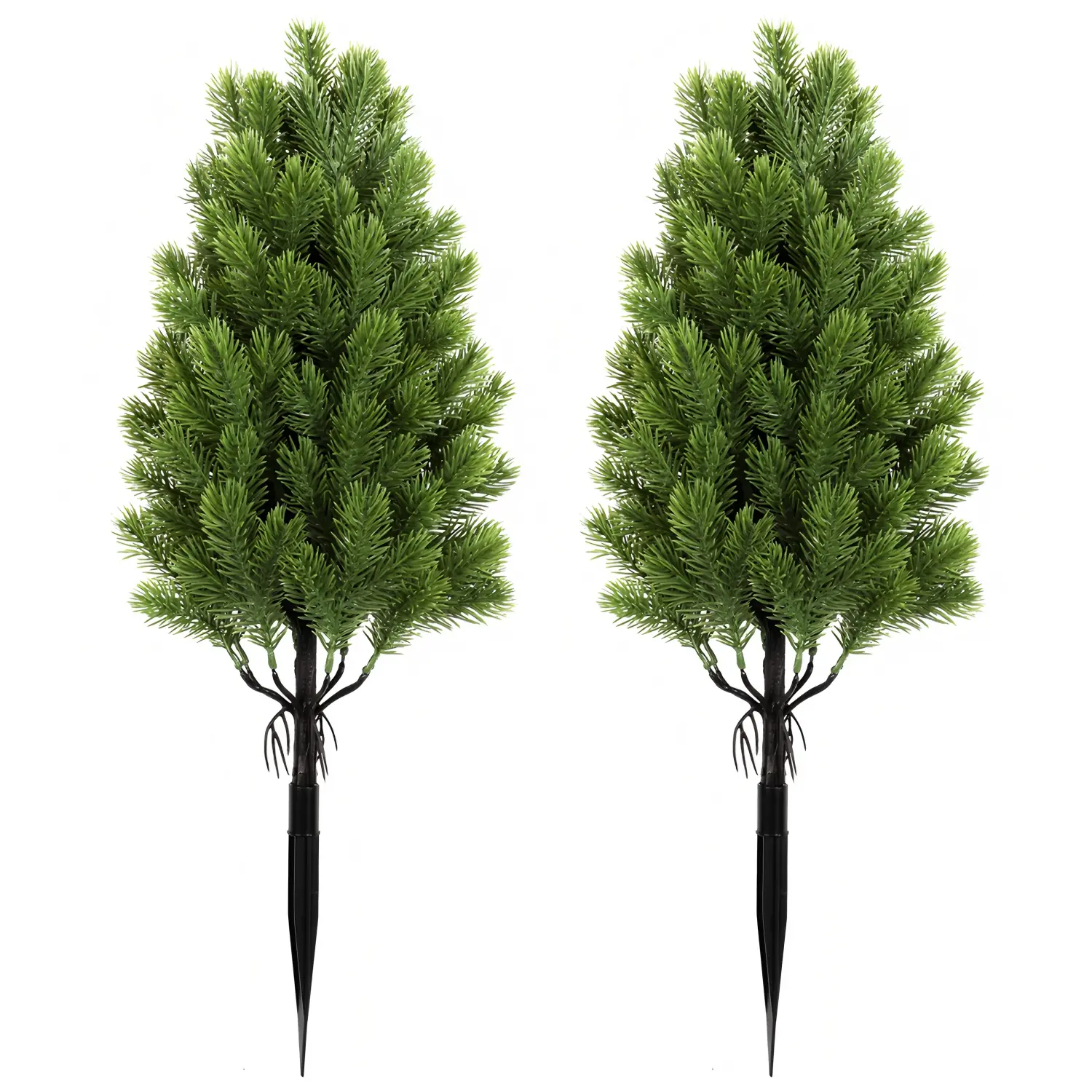 2 Piece Set Artificial Cedar Heart Shaped Potted Tree, Realistic Pe Leaves, UV Resistant, Outdoor & Indoor Garden Decor, Artificial Outdoor Plants, Artificial Trees Outdoor (21.6 Inch)