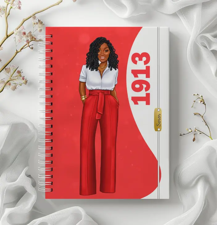 1913 Delta Customized Hardcover Notebook - A5 (5.83" x 8.27"), Compact and Portable, Lined/Blank Pages, Custom Name for Entrepreneurs, 100/200 Pages (100 Sheets), White Spiral Office Stationery