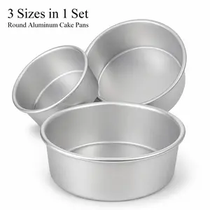 Aluminum Round Cake Mold Set, Non-Stick Baking Pan Kit, 3 Sizes Deep Sponge Cheese Birthday Cake Tools, Perfect for Home Bakers