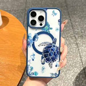 Premium Magnetic Case for iPhone11/12/13/14/15/16/17/promax Sea Turtles and Ocean Elements MagSafe Ready,Anti-Fall,Ultra-Thin Design|Perfect for Everyday Use