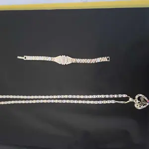 MOTHER'S DAY beautiful set #1 MOM heart chain with virgin Mary bracelet three clrs Gold-plated