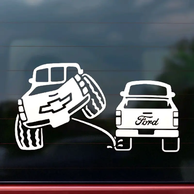 Chevy pee on Ford decal | Truck rivals | rear window decals | Silverado Car Vehicle Decoration
