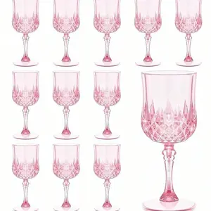 High-End Diamond Pattern Plastic Cup, Reusable Cups, Wine Champagne Water Glasses, Wedding Banquet Party Daily Use