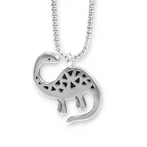 Brontosaurus Pewter Dinosaur Necklace - Dinosaur Charm