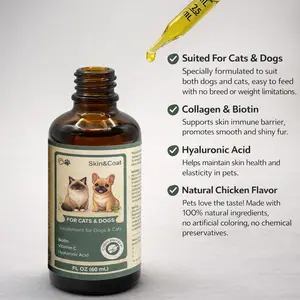 Liquid Collagen for Dogs & Cats - Premium Formula with Hyaluronic Acid, Biotin, & Vitamin C for Stronger Nails, Soft Skin, & Shiny Coat - 18 Months Supply