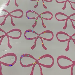 Pink Coquette Bow Mini Sticker Set - Set of 3 Glitter Decals for Kindles, Car, Laptop & More - Waterproof Vinyl Decor for Various Surfaces Decorative Ornaments, Vinyl Decal