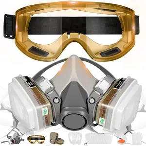 Respirator Mask with Filters - Reusable Gas Mask Against Organic Vapor Formaldehyde for Chemicals Spray Paint