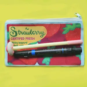 Sweet Strawberry Pencil Case - 100% Cotton - Ideal for School Supplies