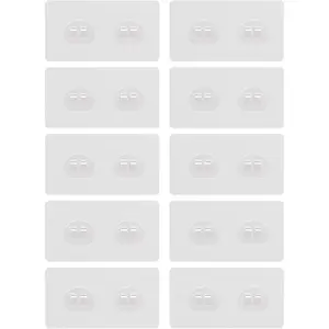 10 Pack Shower  Adhesive Replacement, Heavy Duty  Adhesive Hooks for Shower Shelves Bathroom and Kitchen Storage Racks, No Drilling Required (Double Claw)