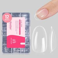 Short Oval 12Sizes 288Pcs-Clear(Only Tips)