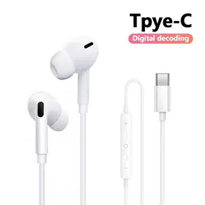 Ultra-Lite Type-C Plug Wired Earbuds with 3.5 mm Jack - Sports & Indoor Recreation Headphones, Headphones for Gym