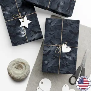 Midnight Bats: Premium Gift Wrap - Decorative Repeating Pattern, Matte/Satin Finish - High Quality Wrapping Paper vampire cave dwellers