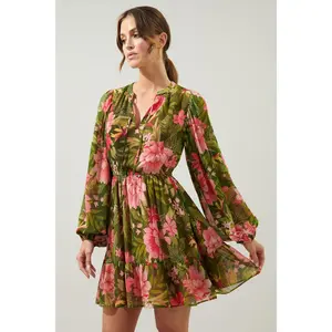 Lilikoi Floral Paxton Balloon Sleeve Mini Dress