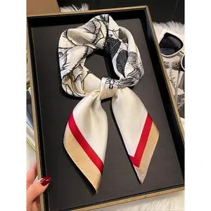 Floral Print Square Scarf, Casual Versatile Fashionable Scarf for Women, Elegant All-match Fashion Accessories for Daily Wear, Perfect Gift for Women