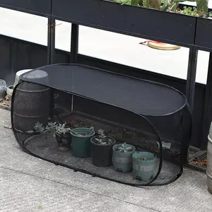 Pop-Up Foldable Plant Protector Mesh Cover, Greenhouse Insect & Bird Guard, Ground Stake Fixed, for Fruits Vegetables & Seedlings, Durable Reusable