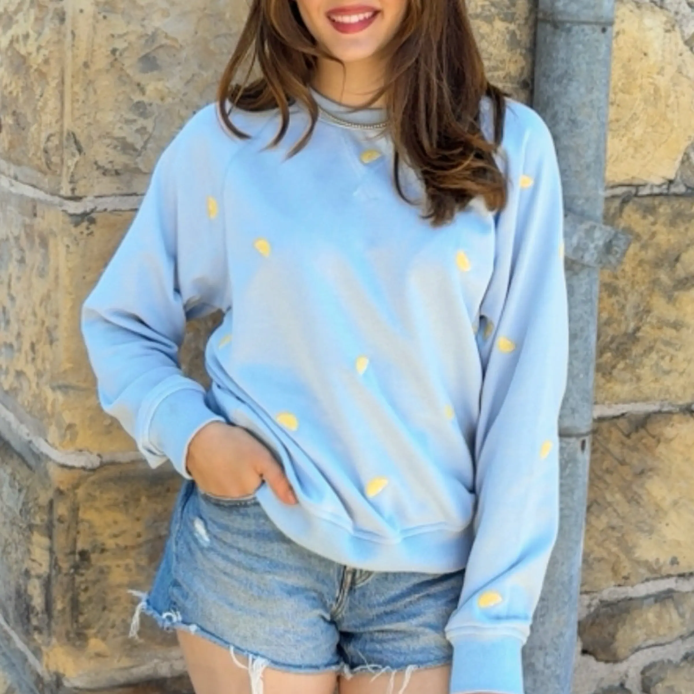 Lemon So Cute Embroidered Sweatshirt