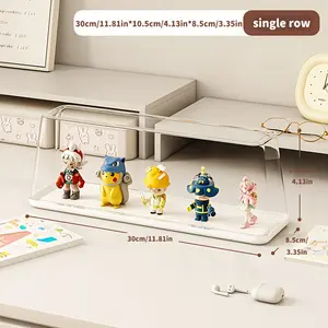 Dustproof Acrylic Display Cabinet for Figurines | Transparent And Easy to View, Multi-Layer Large Capacity + Stackable, Protects Figurines from Dust And Moisture, Features 3D Patterned Stickers for