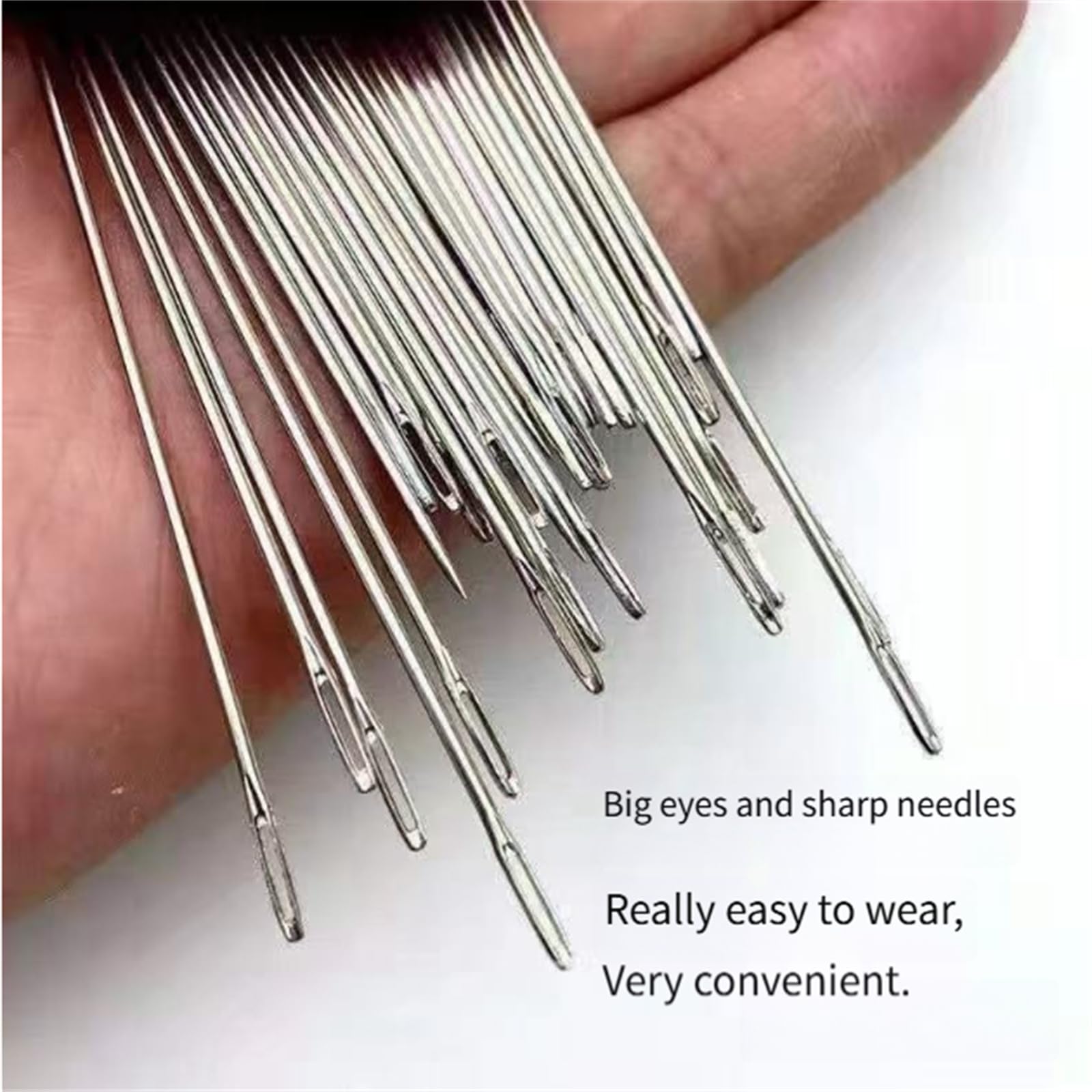 Multi functional big eye steel needle and thread set, containing 64 steel needles and rich wires, compact and portable, easy to handle clothing repair and fabric production, suitable for beginners and professional DIY enthusiasts