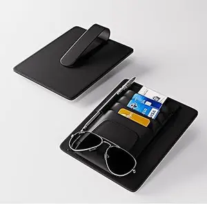 Auto Car Sun Visor Organizer, Multifunctional Auto Interior Accessories Storage Pocket Sun Visor Pouch for Card License Registration Document Pen Key Interior Accessories Pocket Organizer (Black)