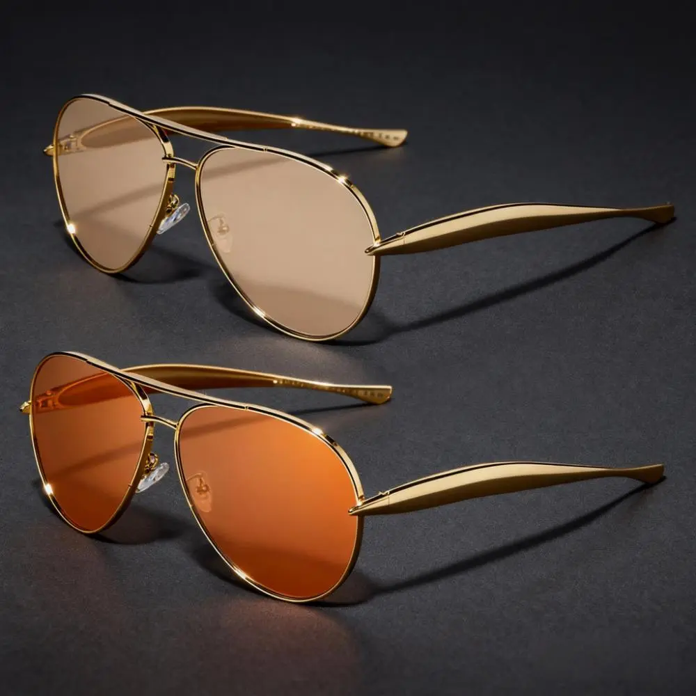 Double Beam Metal Sunglasses Pilot Large Frame Fashion  display picture 2