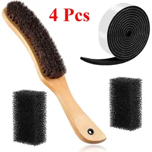 4 Pcs Felt Hat Brush Kit Cowboy Cleaner Brush with Hat Size Reducer and Cleaning Sponge for Cleaning Felt Western Cowboy Cowgirl Cap Resizing