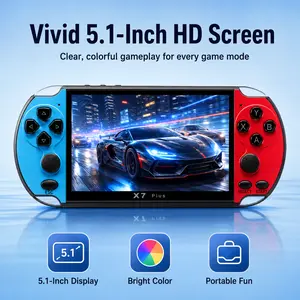 Summerwins Retro Portable Handheld Video Game Console X7 Plus - Handheld Game Consoles with 8G Storage, Dual Joysticks, 5.1in High-Def Large Display for Portable Digital Gaming