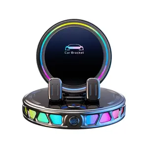 RGB Wireless Charging Car Phone Mount - Magnetic Auto-Lock Holder with 360° Rotation & Stable Suction Base ForDashboard & Windshield, Fits iPhone & Android Father's DayGifts