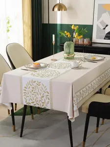 1PC Tablecloth, PVC  Print Waterproof, Oil-Proof, Heat-Resistant Tablecloth, Washable Dining Cloth, Tablecloth For Coffee Table, Reusable Table Mat