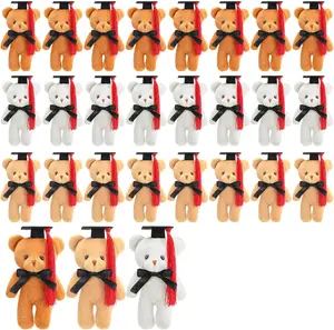 24 Pcs Mini Graduation Bear Plush Gift Stuffed Animal with Cap Gift for Her, for Him, Class of 2026 Graduation Present for College High School for DIY Keychain Xmas Decorations(Multicolor)
