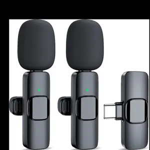 Wireless Lavalier Microphone for iPhone, Plug-and-Play Wireless Mic with 2 Microphones, Receiver & Lightning Adapter | Interview, Vlog, Auto Sync Audio Bluetooth