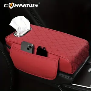 Car Dashboard Organizer, 7cm Height Car Armrest Cover, Multi-Functional Car Interior Storage Pad with Paper Holder, Portable Center Console Mat