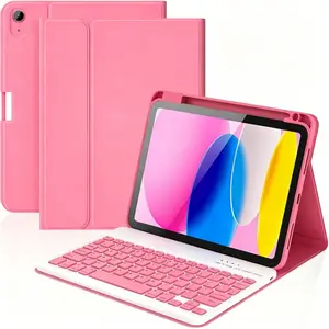 for iPad Air 11 Inch Case M4 2026/ M3 (2025)/ M2 (2024)Case with Keyboard, Detachable Wireless Keyboard Case for iPad Air 5th/4th Generation (2022/2020) 10.9 Inch, with Pencil Holder (Watermelon Red)