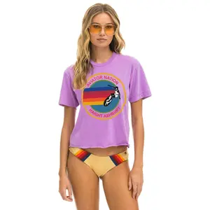 AVIATOR NATION HAIGHT ASHBURY BOYFRIEND TEE - NEON PURPLE