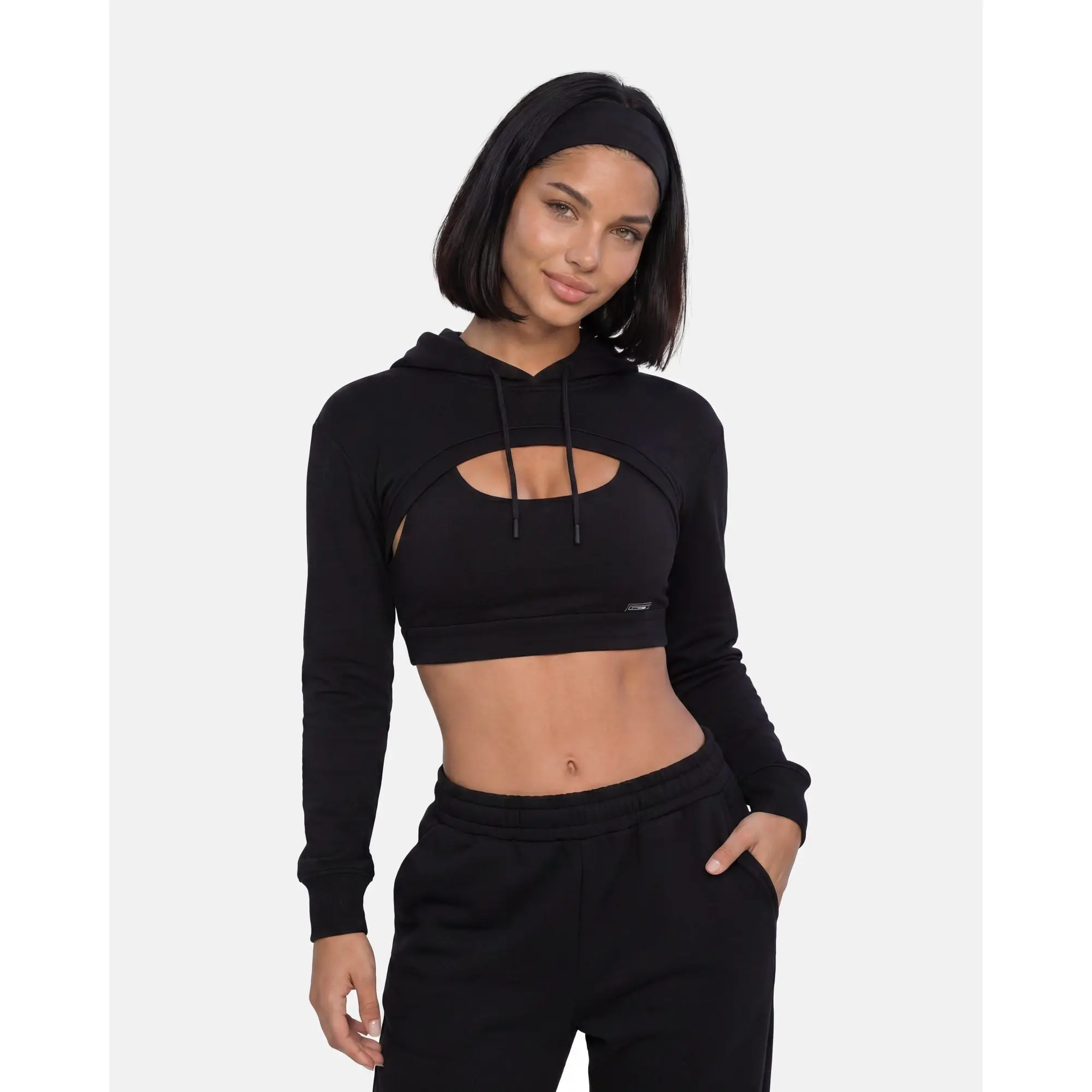 Thin Cropped Hoodie - Lightweight Asymmetrical Layer for Before and After Workouts