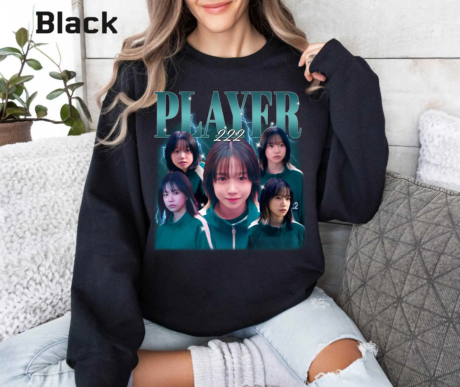 Player 222 Squid Game ss2 Sweatshirt, Trending Graphic Player 222 Sweatshirt, Vintage Squid Game ss2 Sweatshirts, Player 222 Sweatshirts