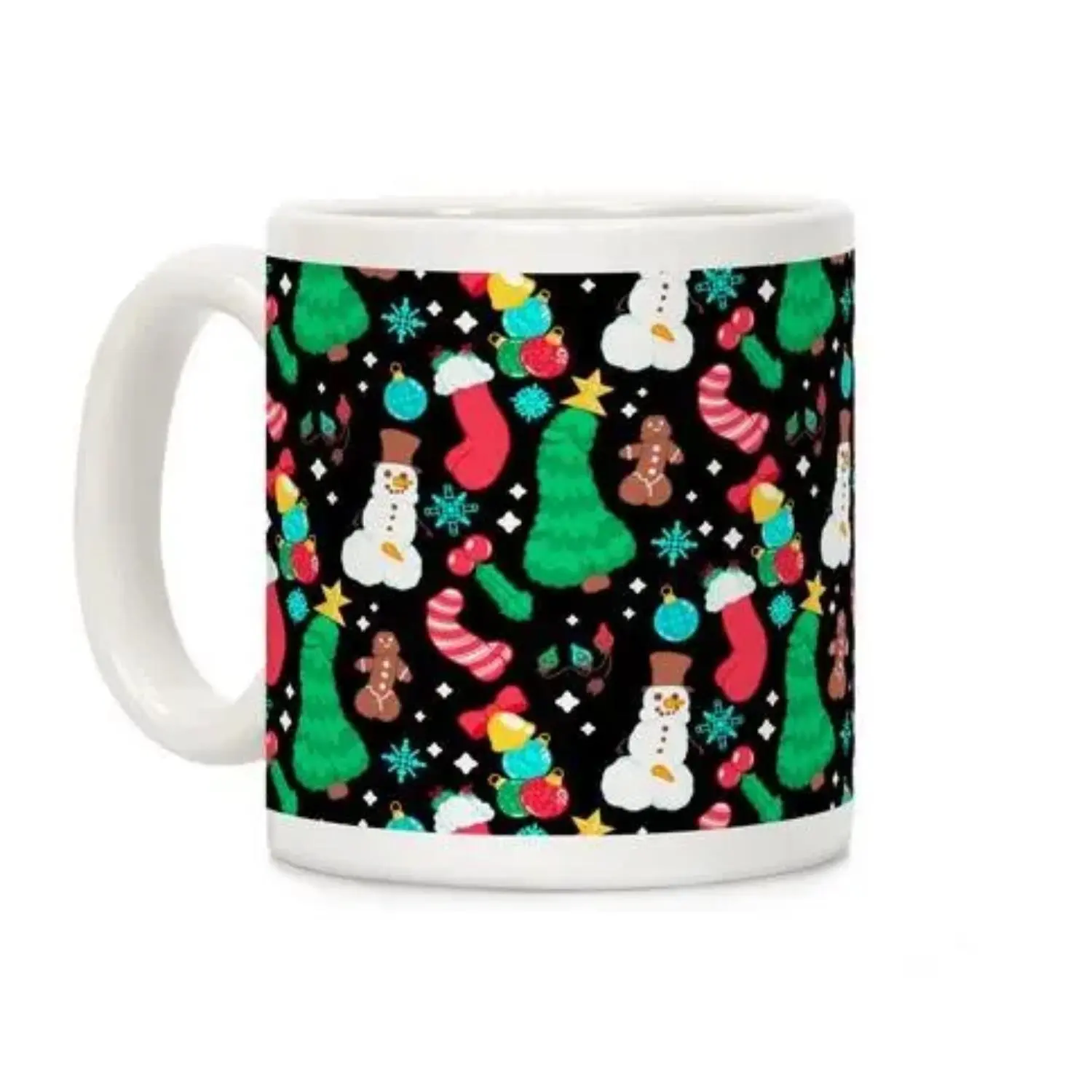 Festive Christmas Peens Pattern Coffee Mug for Holiday Cheer