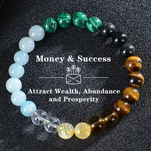 Money & Success Bracelet Attract Wealth, Abundance And Prosperity Natural Healing Crystal Gorgeous Stone Gemstone Jewelry Energy Love Girlfriend Boyfriend Souvenir Valentine Anniversary New Year Christmas Halloween Birthday Gift
