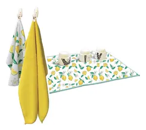 3 Pcs Kitchen Dish Dry Mat Set, 1 Dish Cloth, 1 Drying Mat, 1 cleaning cloth