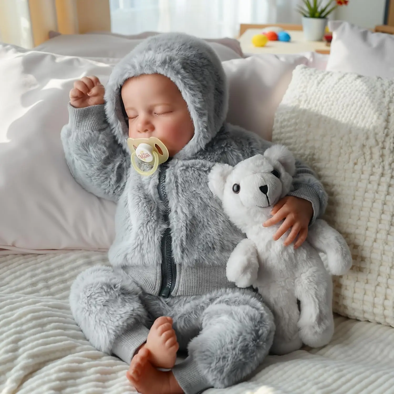 BABESIDE 17-in Full Vinyl Realistic Reborn Baby Doll Levi, Flexible Limbs, Feeding Kit, Gift Box Included, Conforms to CPC Safety Standards, Dolls Gifts for Holidays, Aids Children Development via Pretend Play