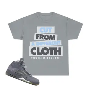 5 Wolf Grey 2026 "Cut From A Different Cloth" Shirt To Match Sneakers, Y2K Streetwear Style Shirt