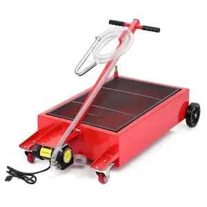 Garvee 20 Gal Electric Oil Drain Pan Trolley, 110V Pump, 8 Ft Hose, Low Profile & T-Folding Handle for Trucks, Cars, SUVs