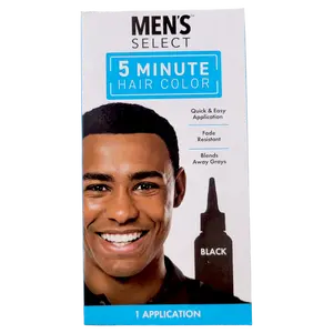 Men's Select Long Lasting Black Hair Dye for Men in just 5 min,Natural color,Ammonia-free Gentle Haircare Salon