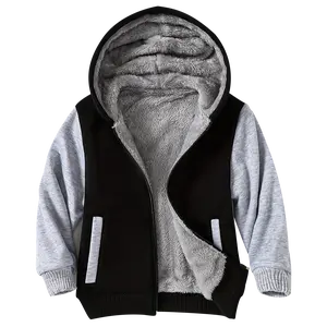 Boys' Zipper Hooded Fleece-Lined Jacket Winter Outdoor Sports Sweatshirt Warm Coat Ages 3-14