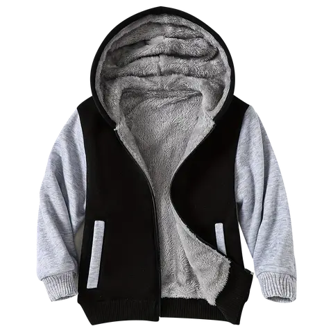 #falloutfits  Children's Zipper Hooded Jacket for Boys Ages 3–14, Fashionable Children's Jacket with Fleece Lining, Autumn and Winter Outdoor Sweatshirt, Warm Jacket, Cold-Weather Jacket Daily  Casual Comfortable