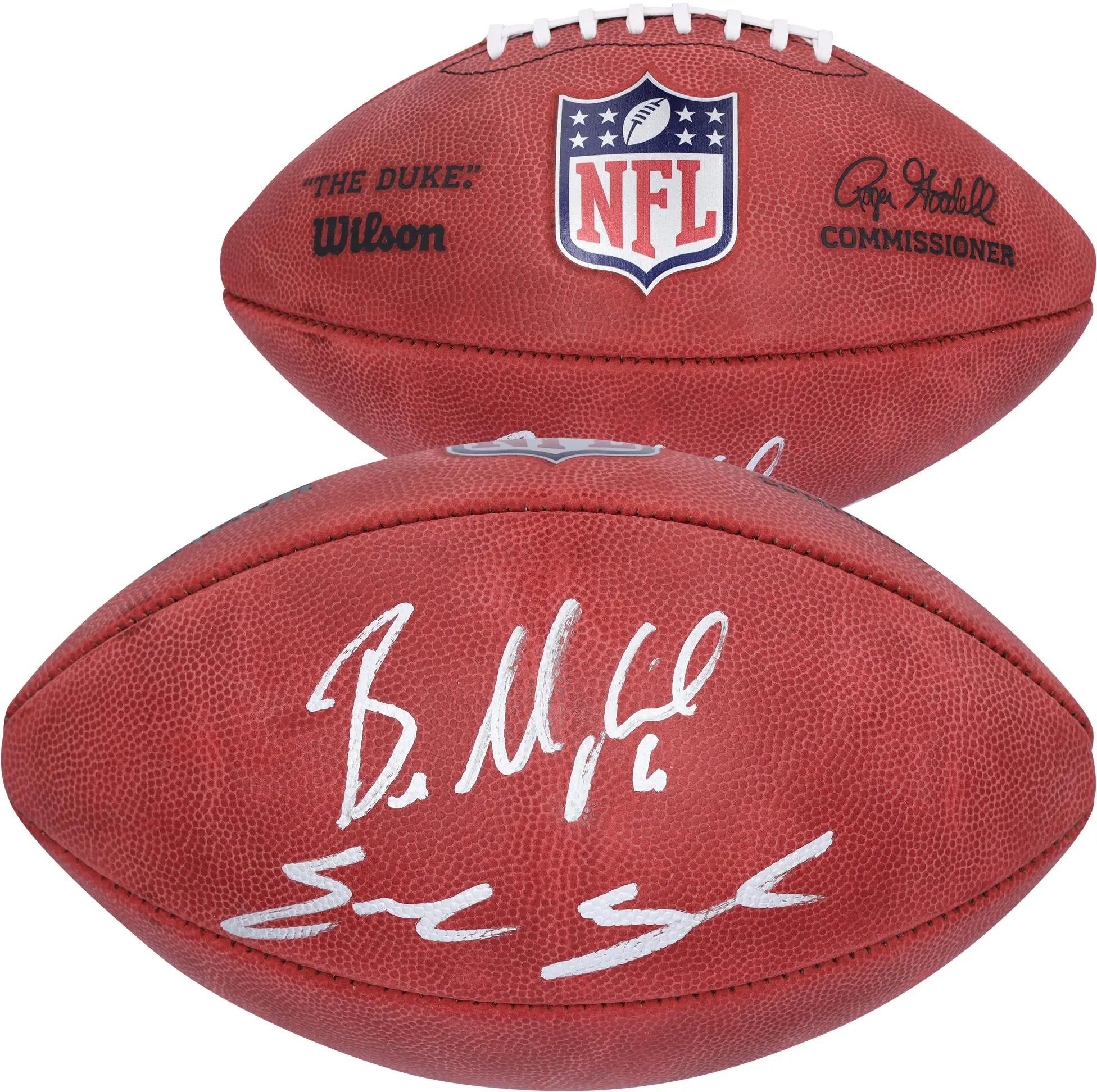 Emeka Egbuka and Baker Mayfield Tampa Bay Buccaneers Autographed Duke Full Color Football - Fanatics Authentic Certified