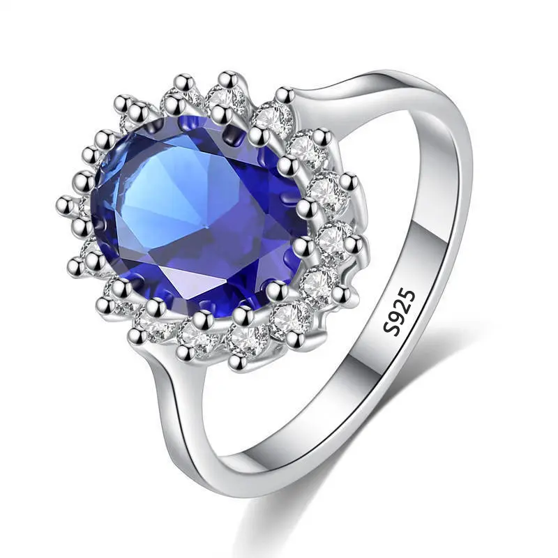 TopJewe - Cut 3.2ct to create blue Zircon ring original charm engagement ring