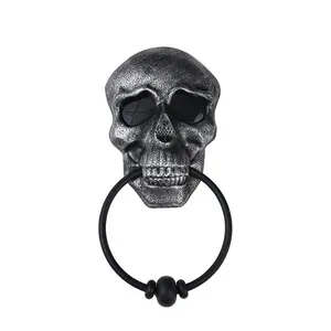 Halloween horror doorbell ghost festival skeleton trick toy haunted house party supplies light up pumpkin skeleton Head Door Hanging Decoration Ornaments