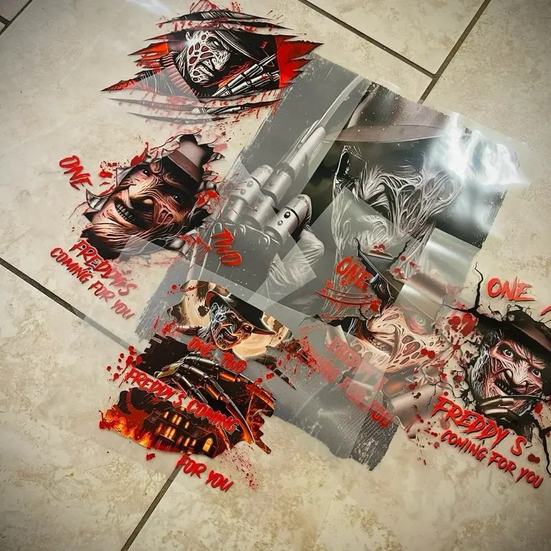 Freddy Krueger DTF Transfers - 6 High-Quality Transfers for Crafting and Decorating Various Items