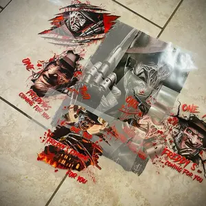 Freddy Krueger DTF Transfers - 6 High-Quality Transfers for Crafting and Decorating Various Items