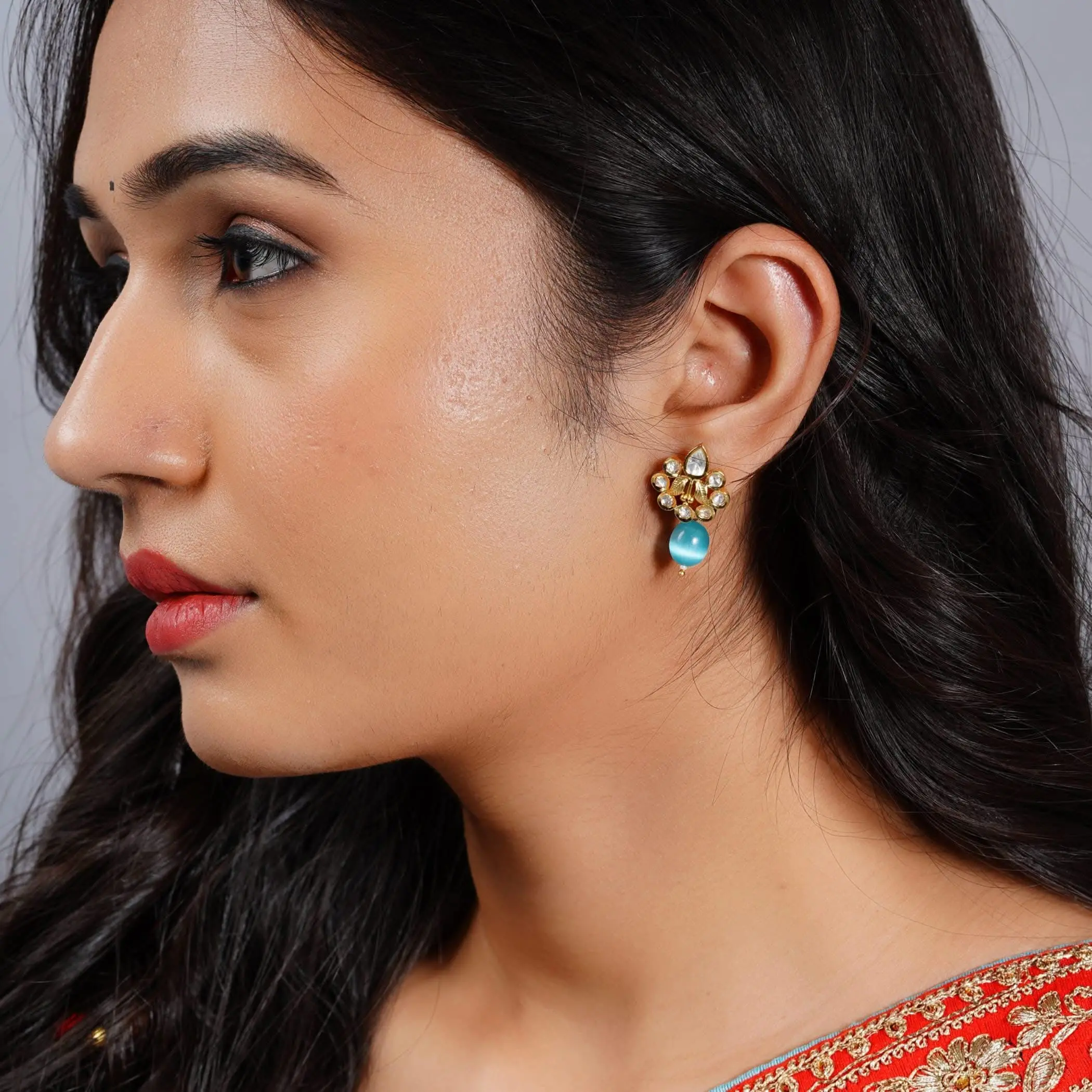 Elegant Kundan Jhumka Chandbali Earrings | Gold-White Bollywood Dangle for Weddings & Occasions | Cherished Gift for Loved Ones